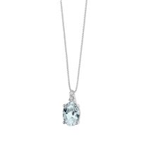 Necklace Comete Woman Fantasia Di Acquamarina in White Gold GLQ267